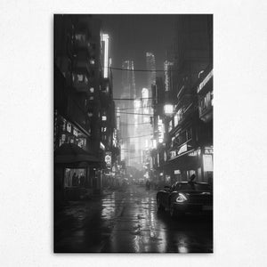 Nocturnal Neon Solitude - Canvas