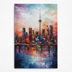 Twilight Veil of the Urban Phoenix - Canvas