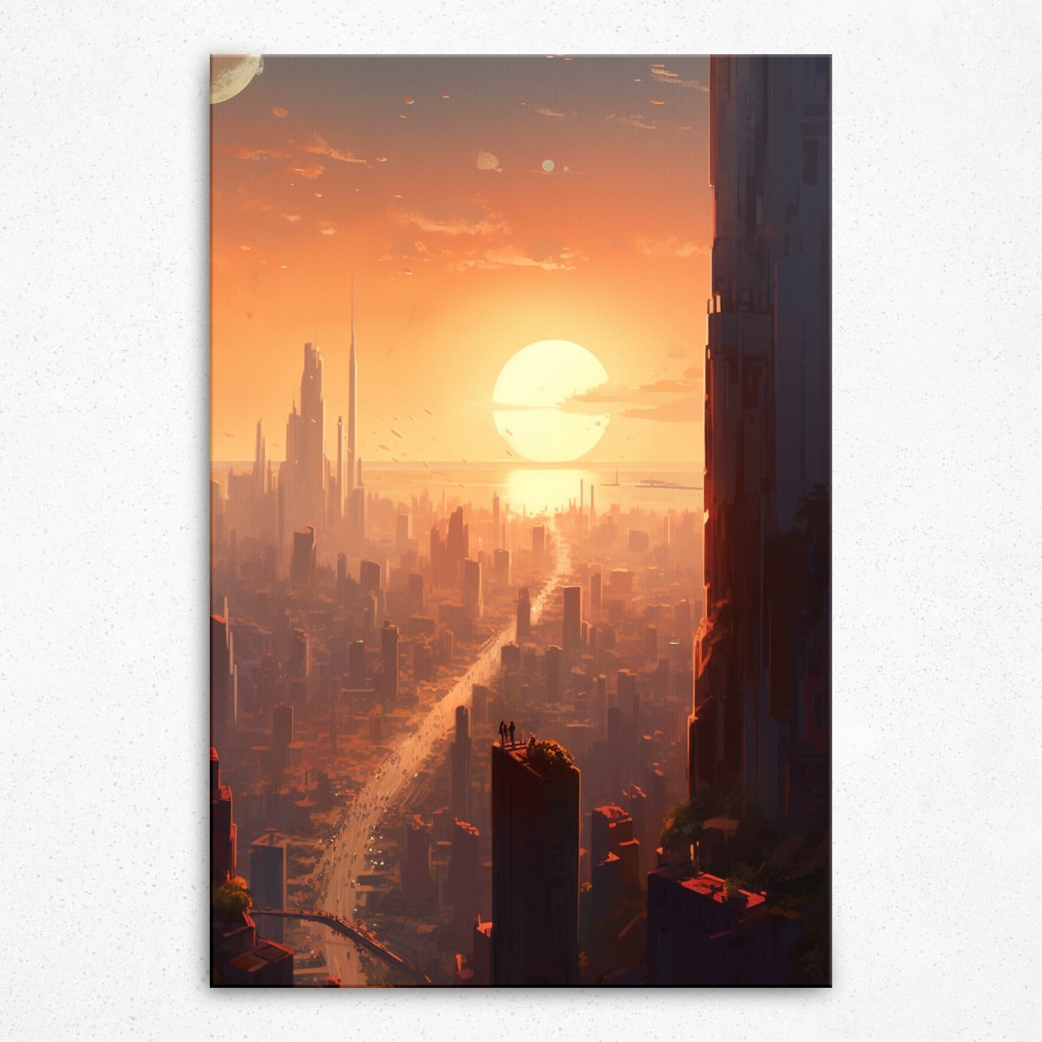 Sunset Over Metropolis - Canvas