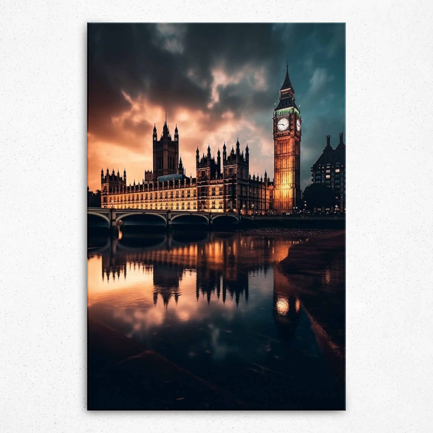 Twilight Embrace of Big Ben - Canvas