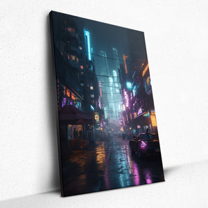 Nocturnal Neon Solitude - Canvas