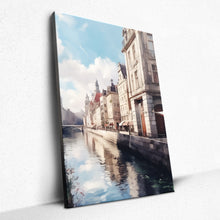 Load image into Gallery viewer, Urban Serenity by the Crystal Canal - Canvas
