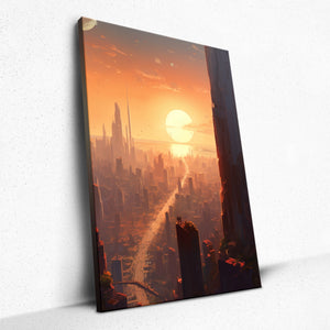 Sunset Over Metropolis - Canvas