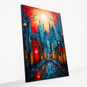 Twilight's Urban Mirage - Canvas