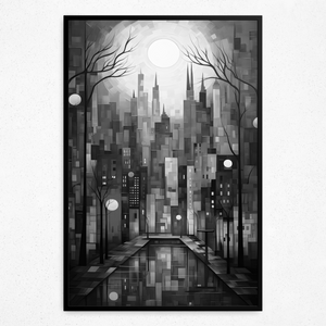 Twilight's Urban Mirage - Framed