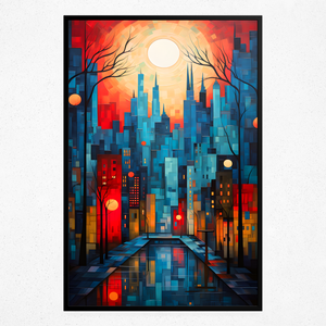 Twilight's Urban Mirage - Framed