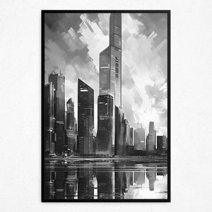 Twilight Cityscape Euphoria - Framed