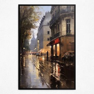 Urban Rainfall Serenade - Framed