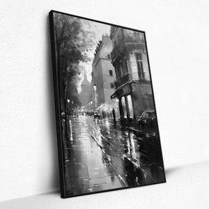 Urban Rainfall Serenade - Framed