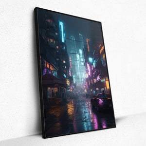 Nocturnal Neon Solitude - Framed