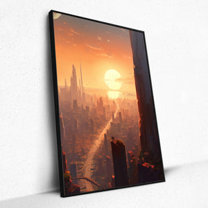 Sunset Over Metropolis - Framed