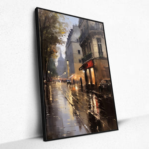 Urban Rainfall Serenade - Framed