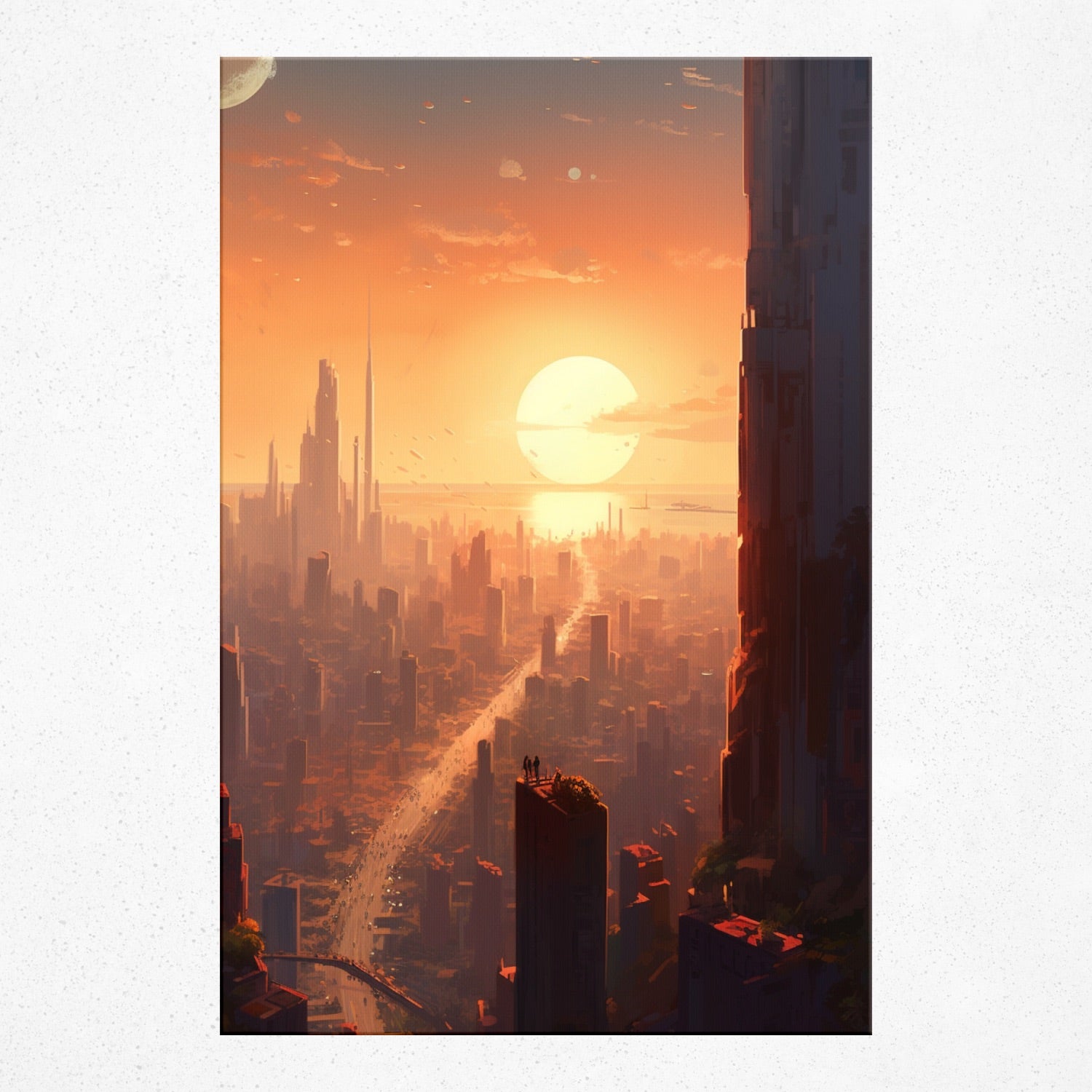 Sunset Over Metropolis - Poster