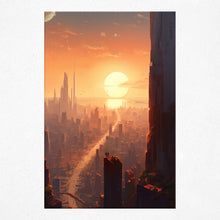 Load image into Gallery viewer, Sunset Over Metropolis - Poster
